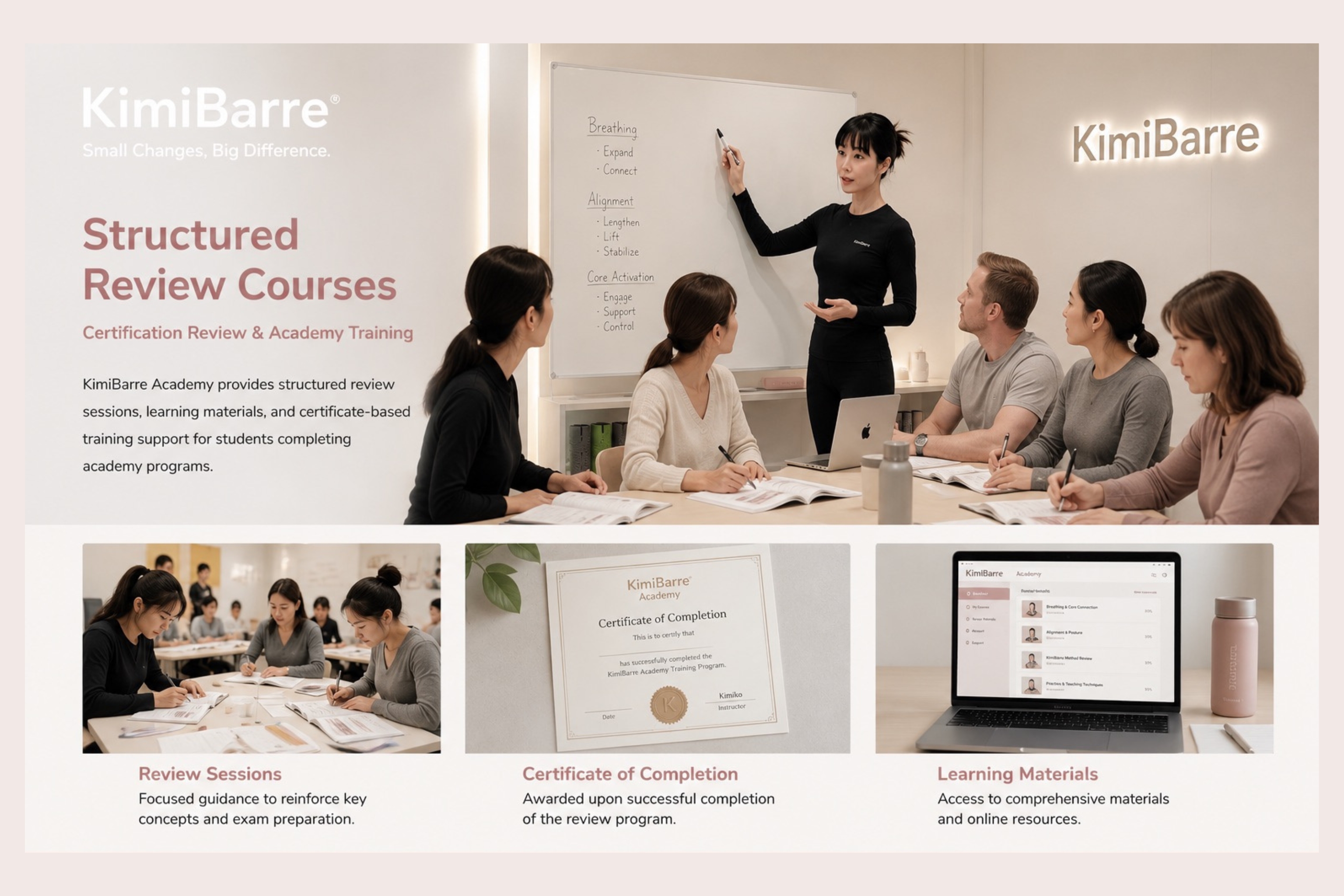 KimiBarre Practice Space and Learning Environment
