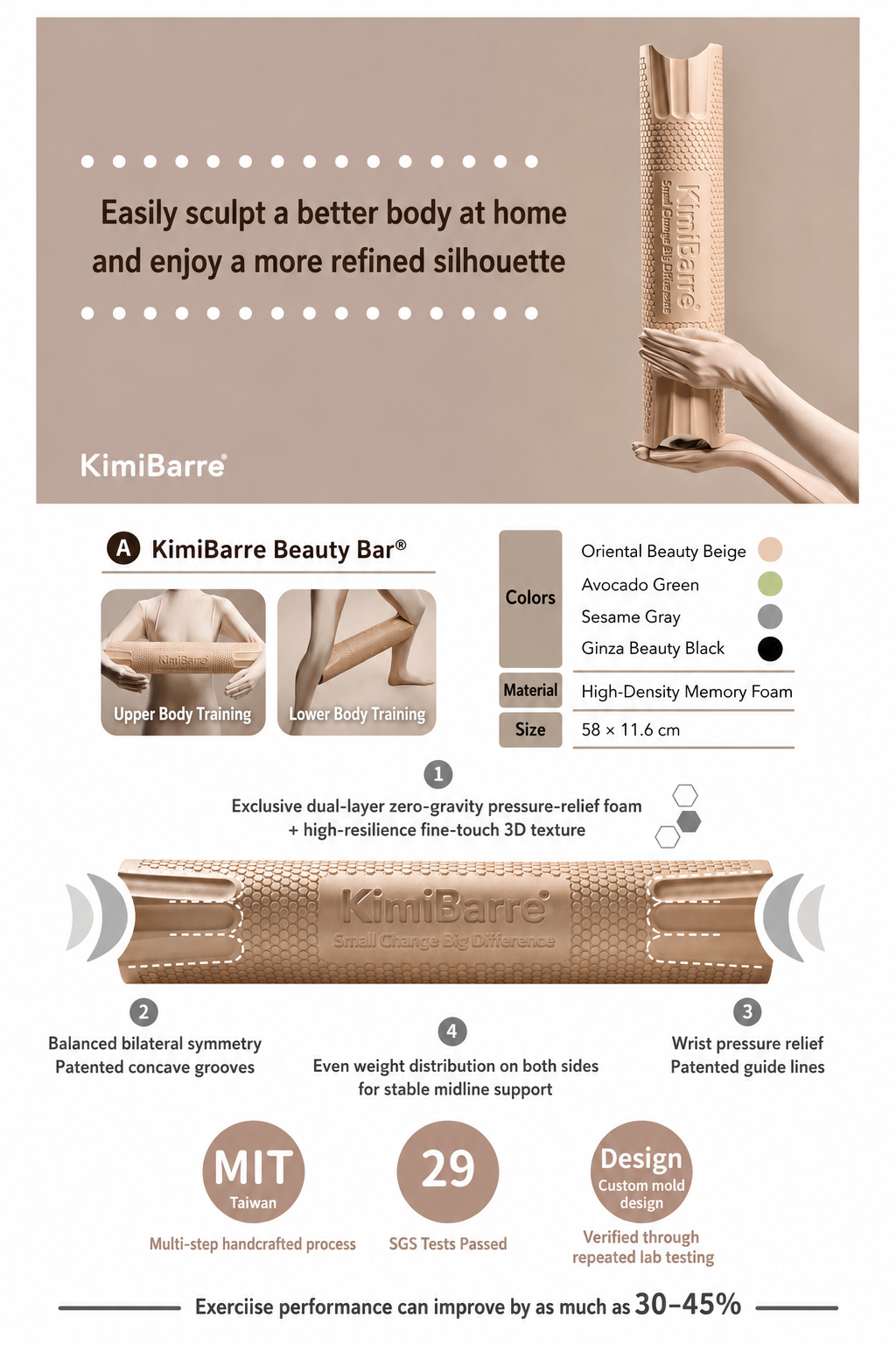 KimiBarre Beauty Bar Product Features